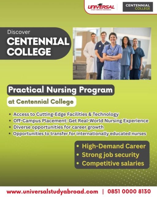 Ini dia beberapa program yang available di Centennial College, Canada 🇨🇦 !

Masih ada banyak program lain yang available di Centennial College

Buat yang mau Study and Work in Toronto, Canada, wajib banget join Info Session Discover Centennial College
📆 Sabtu, 8 November 2025
⏰ 13.00 WIB
📍 Brew and Else, PIK - Jakarta Utara

Daftar melalui link di bio atau WhatsApp ke 0851 0000 8130

#studyincanada #workincanada #practicalnursing #earlychildhoodeducation #aerospace #aviation #supplychainmanagement
